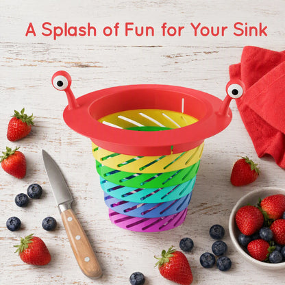 3PCS Rainbow Expandable Sink Strainer Basket, Rotatable Retractable Kitchen Sink Drain Filter🚰