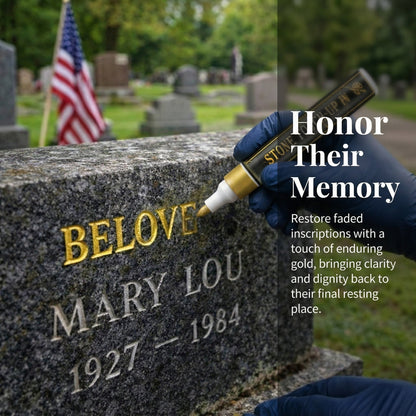 💐Golden Grave Marker Pen, Restore Faded Tombstone Inscriptions（BUY 1 GET 1 FREE！)