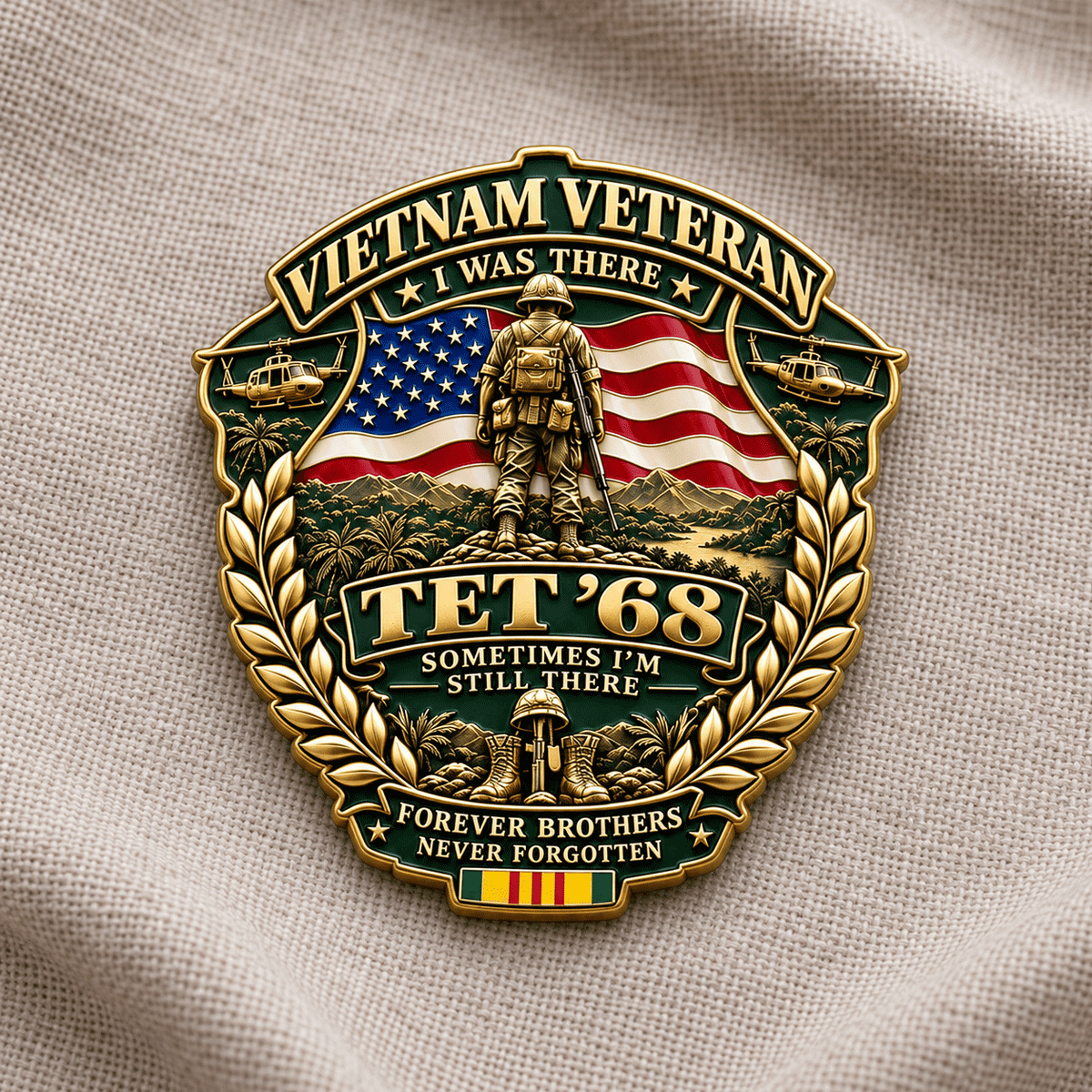 🇺🇸 Vietnam Veteran TET ’68 Commemorative Pin
