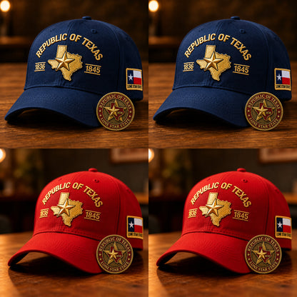 Republic of Texas Embroidered Cap  🎁 Free Honor Coin With Every Cap Purchase