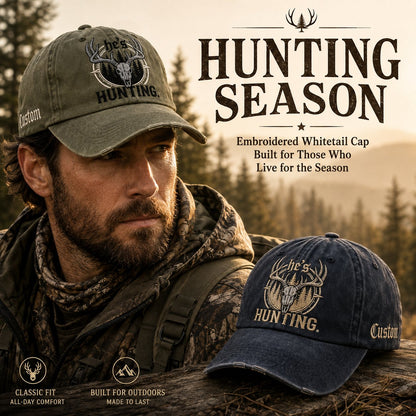 🦌 Deer Skull & Antler Embroidered Hunting Hat | Perfect Gift For Hunters 🎁