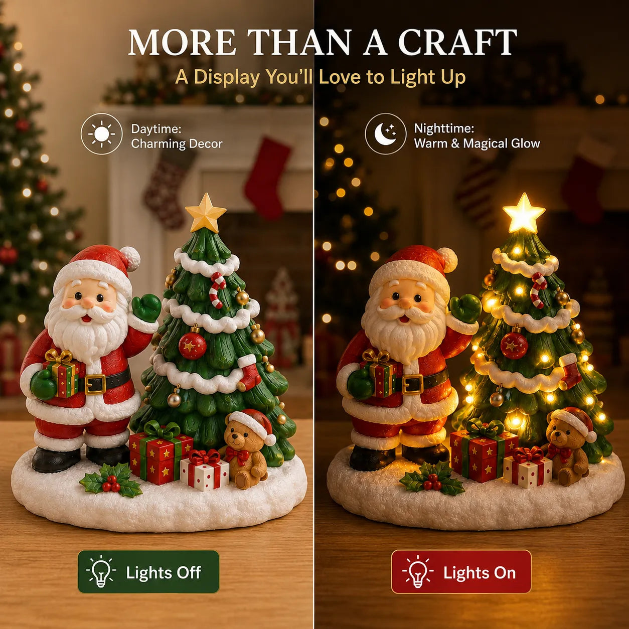 ⏳ Last Day 49% OFF – 🎨 Beginner-Friendly DIY Light-Up Santa & Christmas Tree Painting Kit | Complete Kit with Unpainted Plaster Scene, 6 Paints, 2 Brushes & Mixing Palette Included 💕