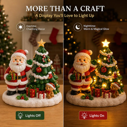 ⏳ Last Day 49% OFF – 🎨 Beginner-Friendly DIY Light-Up Santa & Christmas Tree Painting Kit | Complete Kit with Unpainted Plaster Scene, 6 Paints, 2 Brushes & Mixing Palette Included 💕