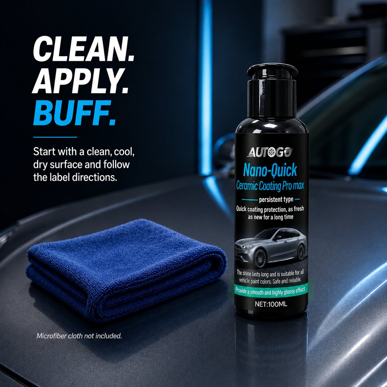 🚘 Nano Ceramic Car Paint Coating – Quick Gloss & Shine Care