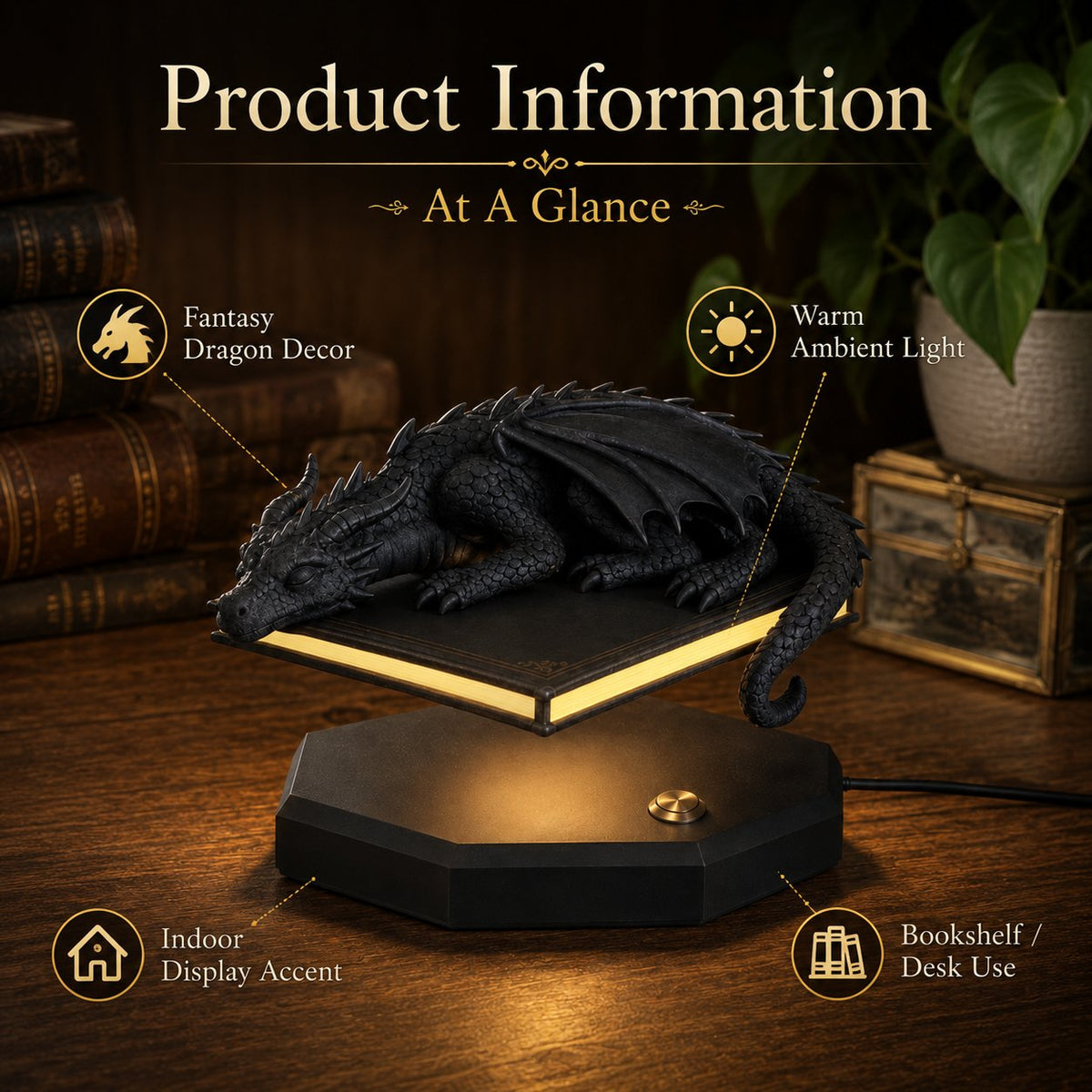 🐉 Bring A Fantasy World To Your Desk With A Magical Dragon Book Lamp