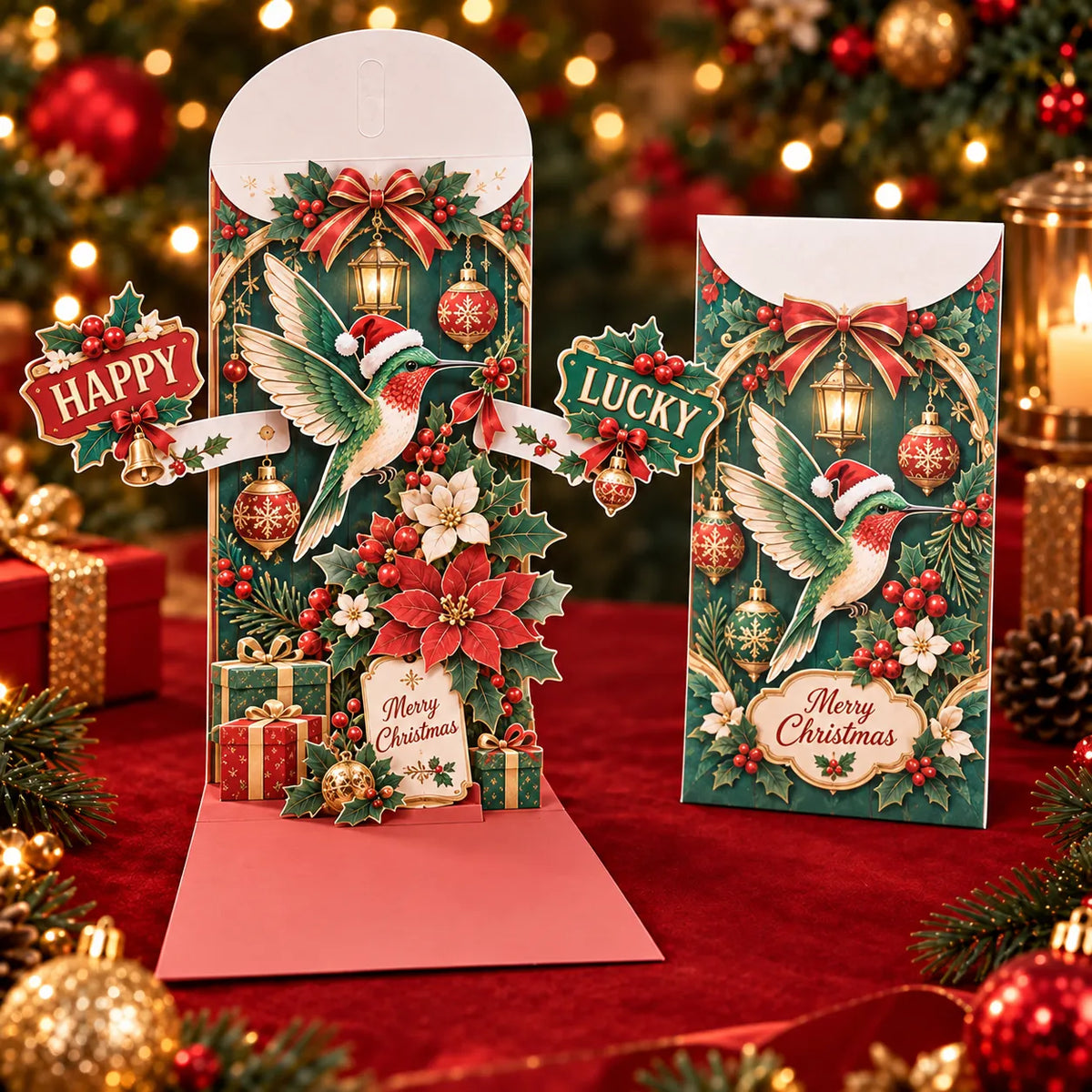 ⏰LAST DAY 50% OFF 🎄Handmade 3D Christmas Money Card – Pop-Up Holiday Card with Cash Envelope & Message Space 💌✍💵