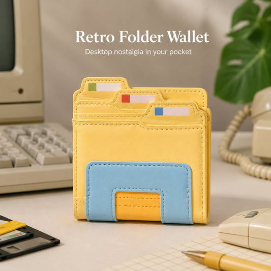 💾 Retro Folder Wallet | Slim, Lightweight & Easy-Carry Organizer for Daily Essentials