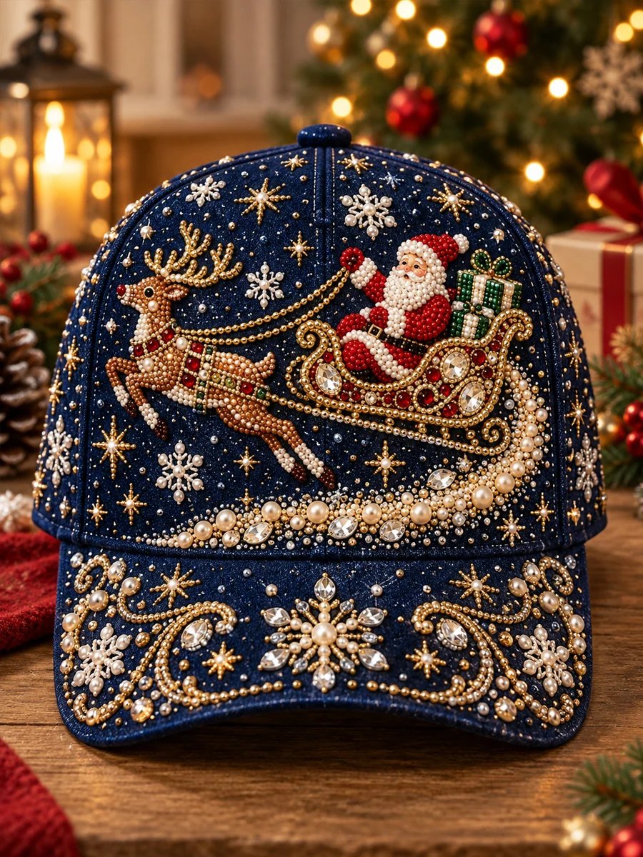 🎄 Christmas Graphic Baseball Cap | 7 Festive Adjustable Styles