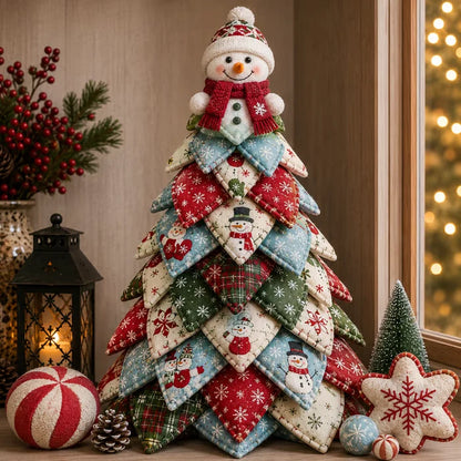 🎄 DIY Quilted Christmas Tree Kit | Layered 3D Tabletop Craft with Pre-Cut Festive Fabrics, Foam Base & Easy Instructions 🧵✨