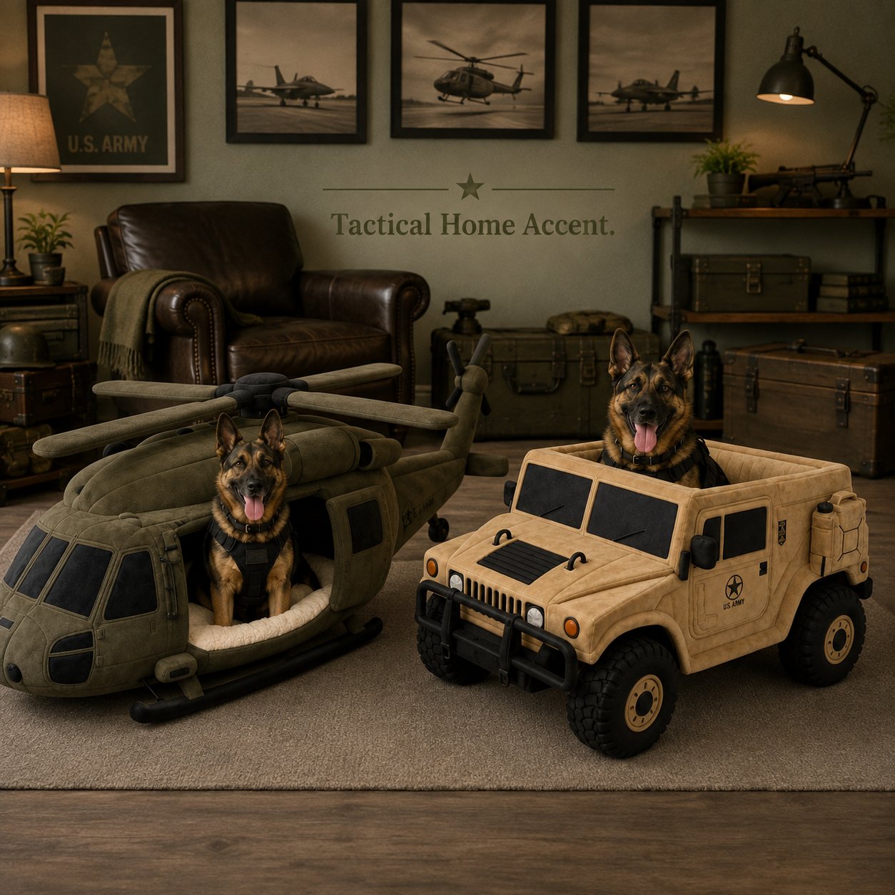 Military Vehicle Shaped Dog Bed