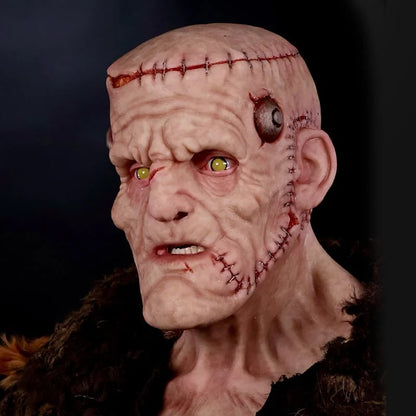 👹 Stitched Monster Full-Head Silicone Horror Mask | Costume Piece