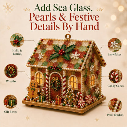 ⏳ Last Day 49% OFF – 🏡 Beginner-Friendly DIY Glowing Coastal Glass-Style Christmas Cottage Kit Collection | Complete Kit with Sea Glass-Style Pieces, Pearl Beads & Step-by-Step Guide Included 💕