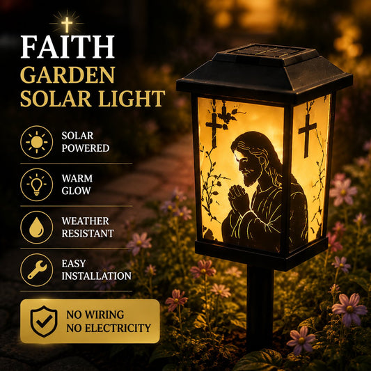 🔥LAST DAY 50% OFF-✝️ Faith Garden Solar Light — Illuminate Your Garden With Faith, Hope & Heavenly Warmth ✨