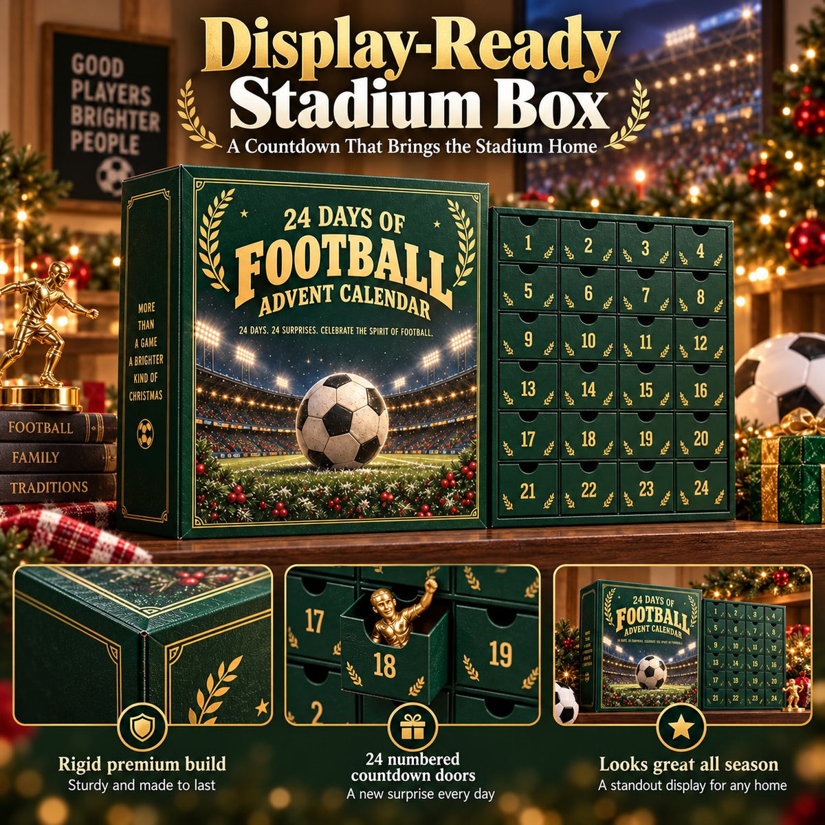 ⚽ Soccer Fan 24-Day Advent Calendar – Acrylic Miniatures
