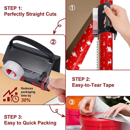 Hot Sale 🎁 2-in-1 Wrapping Paper Cutter & Tape Dispenser Kit