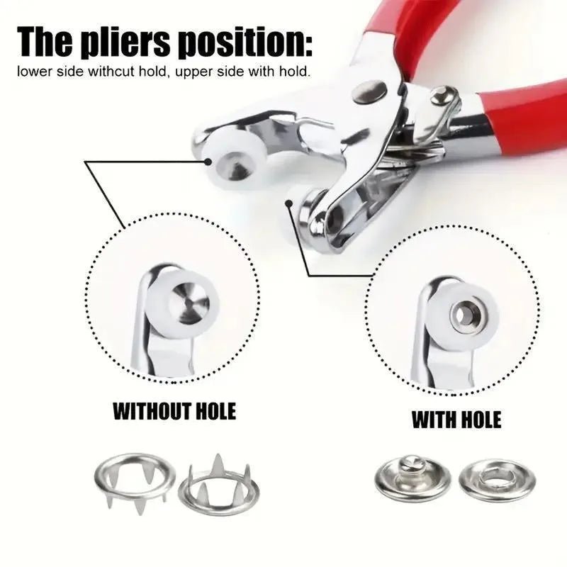 🔥Sewing Kit with 100pcs Metal Buttons – Manual Pliers Tool Included🧵