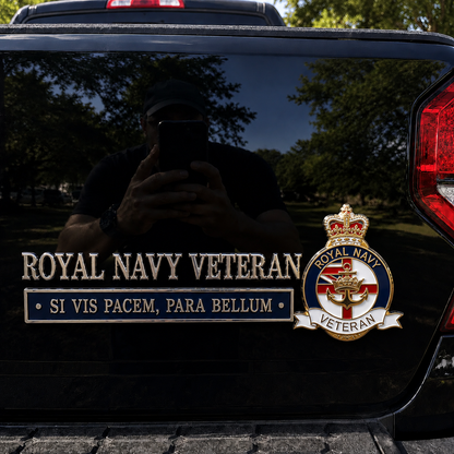 ⚓Royal Navy Veteran “Si Vis Pacem, Para Bellum” Tribute Metal Car Emblem
