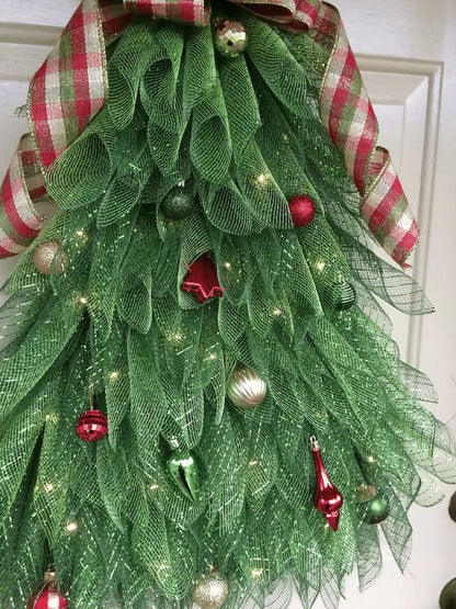 Handmade Christmas Tree Wreath for Front Door