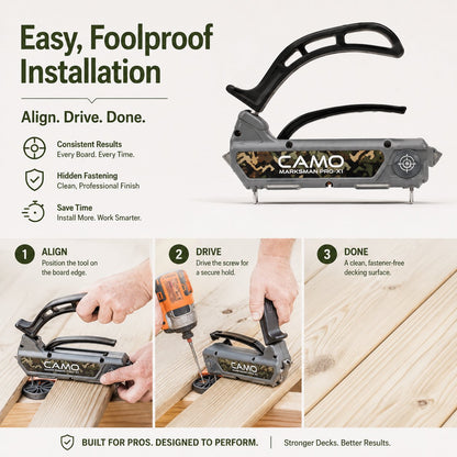 Deck Tool for Edge Fastening Installation, 1/16" Spacing, Fits 5-1/4-5-3/4" Wood Decking