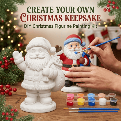 ⏳ Last Day 49% OFF – 🎨 Beginner-Friendly Christmas Paint-Your-Own Figurine Kit Collection | Complete Kit with Unpainted Figurine, Paints, Brushes & Mixing Palette Included 💕