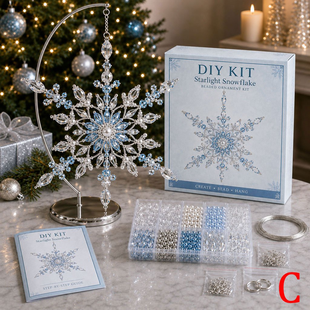 Beaded Snowflake Ornament DIY Kit