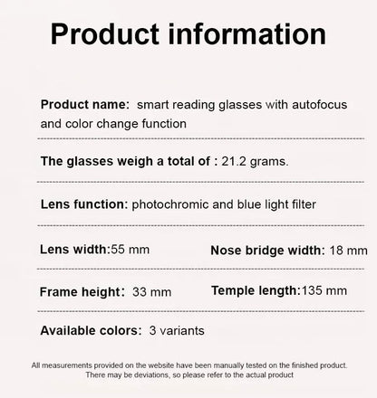 🔥🎁[Co-Created by Designers]Gypsophila Smart Zoom and Color-Changing Reading Glasses