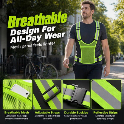 High-Visibility Reflective Vest – Adjustable Running & Work Gear