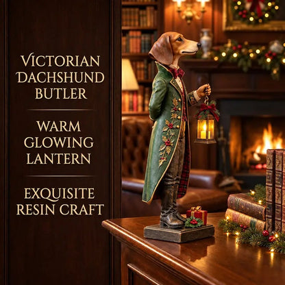 🐕🎄 Christmas Dachshund Lantern Ornament | Victorian Butler Decor