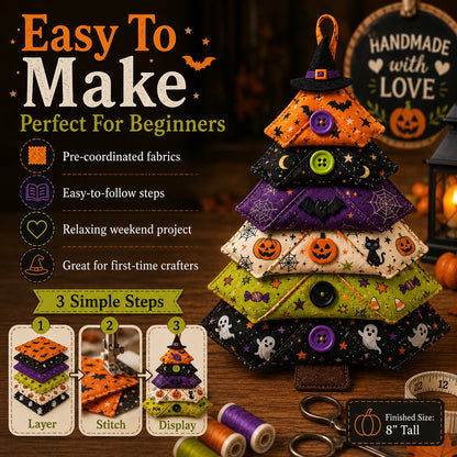 🎄 Layered Fabric Tree Ornament DIY Sewing Kit 🎁 Create A Cozy Handmade Fabric Tree Ornament  ✨