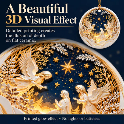 👼 Heavenly Angels 3D Christmas Ornament – A Beautiful Reminder of Faith, Peace & Love ✨❤️