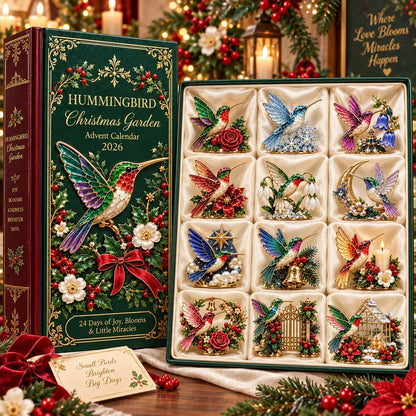 Hummingbird Christmas Garden Advent Calendar 2026 – 24 Nature Miniatures