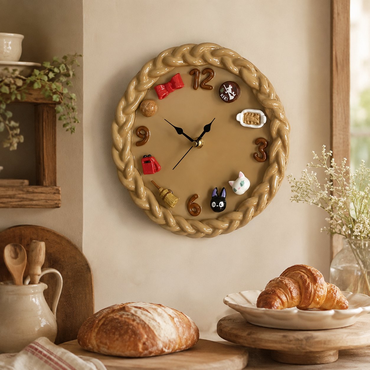 🎃 Cozy Harvest Pumpkin Clock | Semi-Handcrafted 3D Autumn Details, Rearrangeable Charms & Cord-Free Tabletop Display 🍂✨