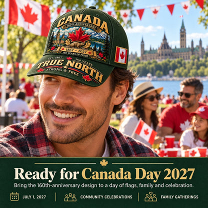💝49% OFF - 🍁 Canada 160th Anniversary 1867–2027 – Premium Heritage Cap | Cotton-Poly Blend • Detailed Embroidery • Adjustable Fit 🇦🇺