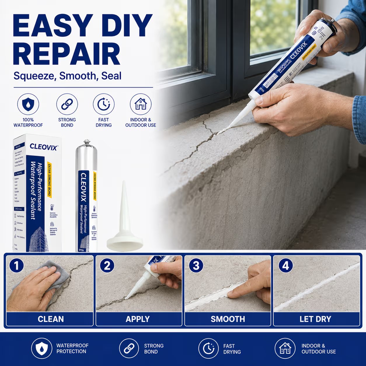 💧 Waterproof Crack & Leak Repair Paste – Multi-Surface DIY Sealant 🔧