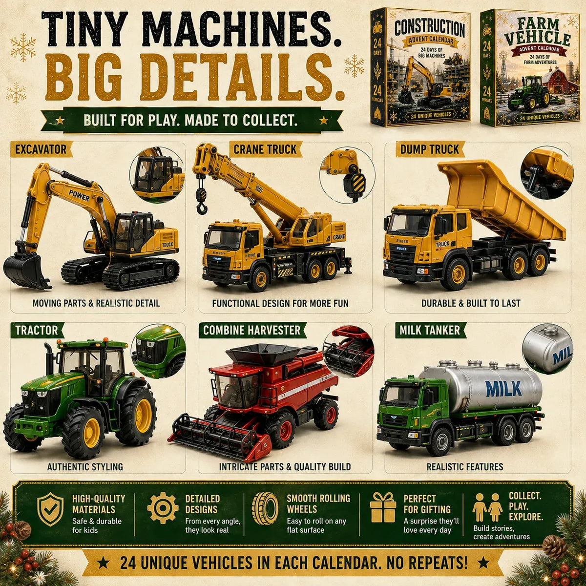 Complete construction vehicle advent calendar collection