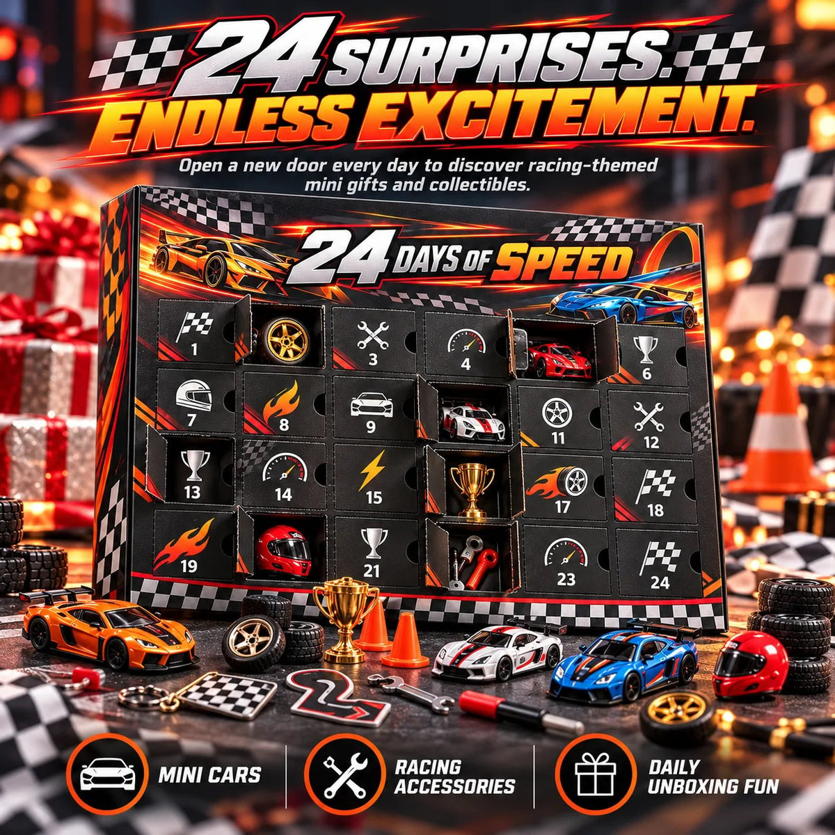 🏎️ RaceRush™ 24-Day Racing Advent Calendar