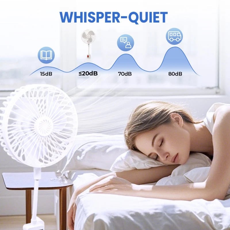 🌀🌿 360° bendable fan – quiet, scent slot, portable & cools every corner!