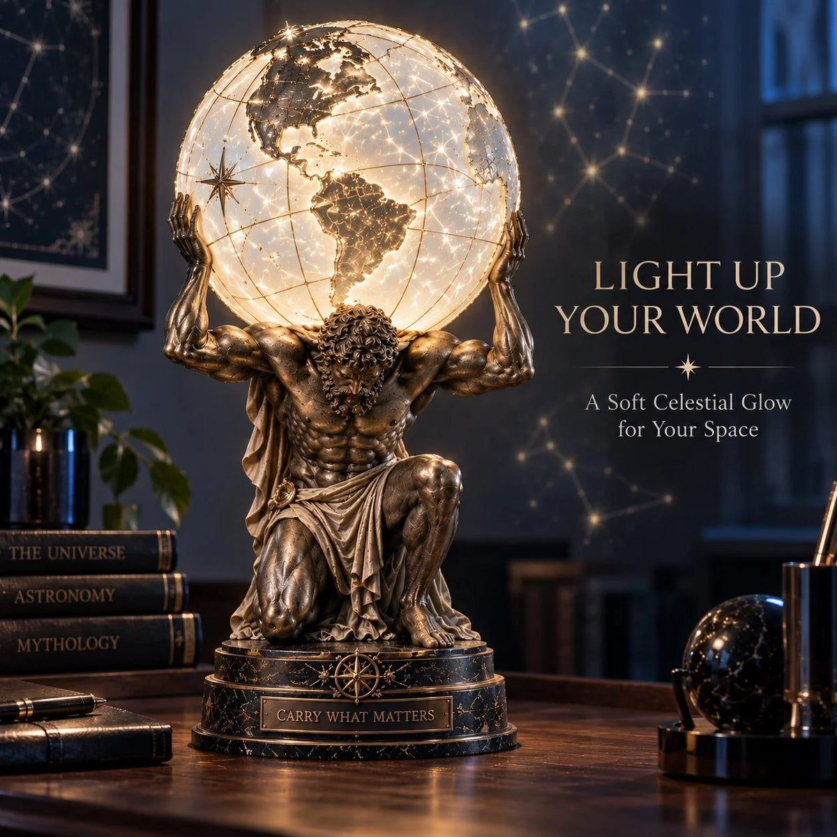 🌍 Atlas Illuminated World Sphere Lamp🌍