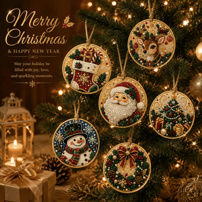 🔥Only $9.99 Last Day Promotion!🎄Christmas DIY Diamond Painting Ornaments Kit (6 PCS)🎅