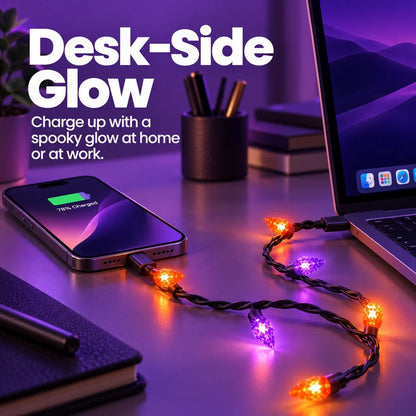 GEMS Light Up USB-C Cable | 3ft 20W Fast Charging LED Glowing Charging Cord