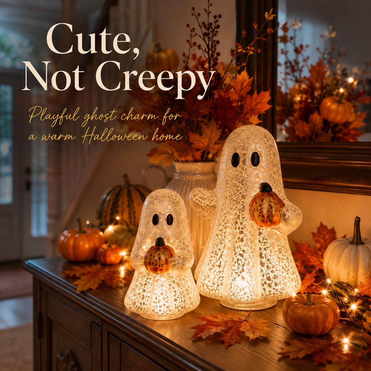 Lighted Ghost Pumpkin Decoration 👻🎃