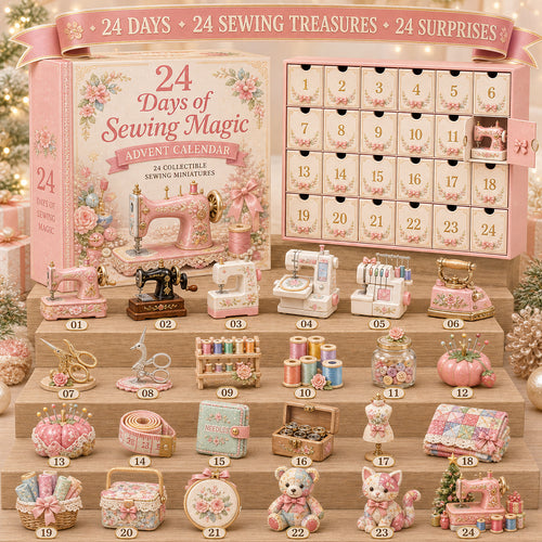 24 Days of Sewing Magic Advent Calendar – 24 Collectible Sewing Miniatures for Crafters, Quilters & Sewing Lovers
