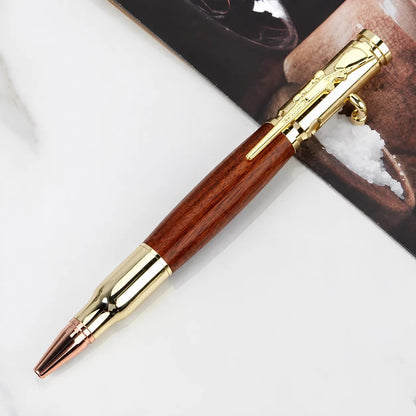 🖊Handcrafted by Jake Wilson🖊 Bolt Action Wooden Bullet Pen | Crafted From Real Wood & Bullet Casing
