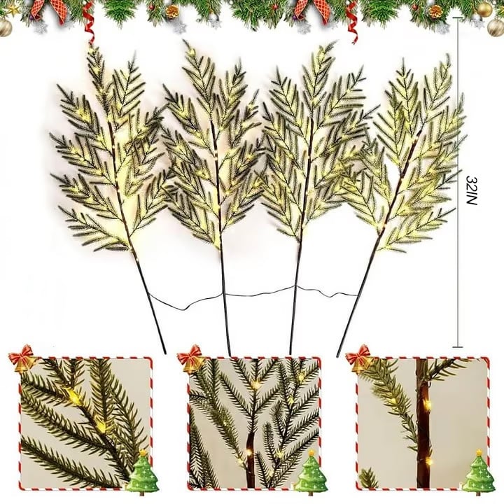🎄 32' Christmas Lighted Norfolk Pine Branches
