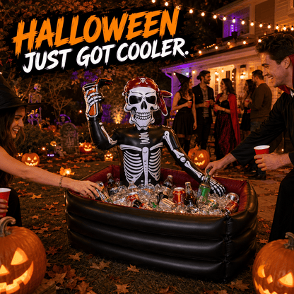 40-Gallon Inflatable Pirate Skeleton Cooler for Halloween