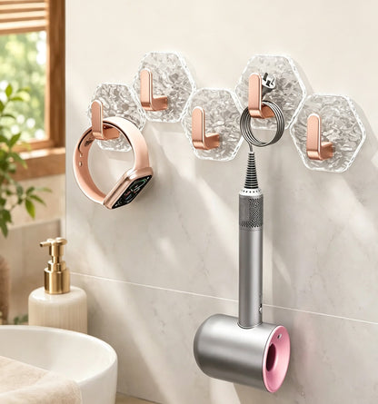 🔥Buy More Save More🔥Heavy-Duty Plastic Self-Adhesive Hexagonal Ripple Hooks
