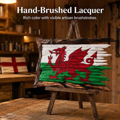Handcrafted Vintage Wood Flags – 5 Heritage Emblems