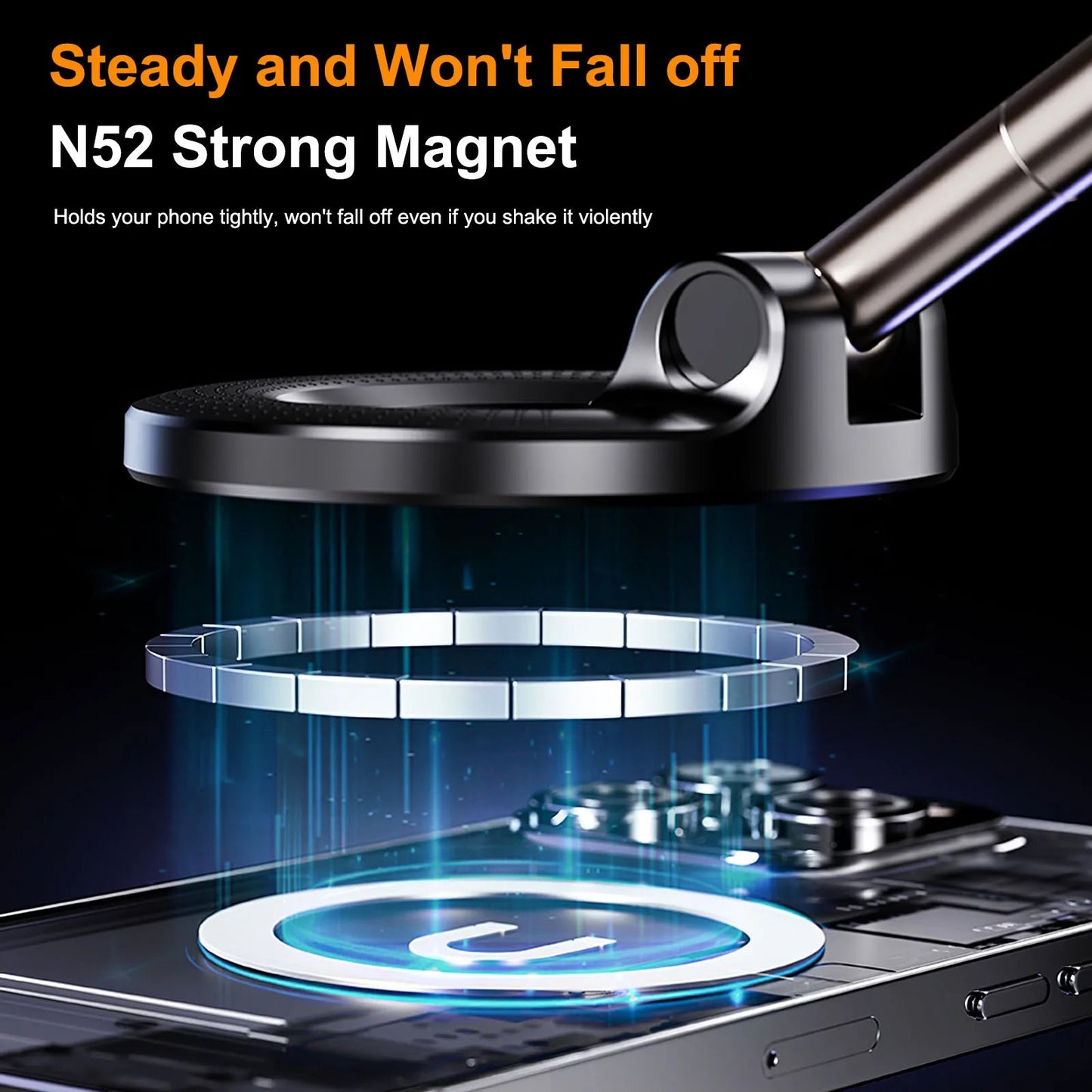 2026 Newest 360° Adjustable Vacuum Magnetic Suction Cup Phone Holder Mount