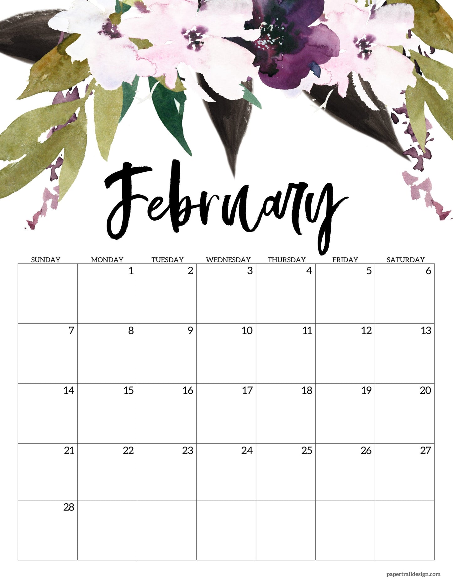 🌸 2027 Floral Calendar