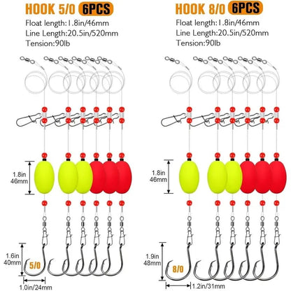 ⭐🎣 Pre‑Tied Saltwater Fish Finder Surf Fishing Rigs (6 Pack)